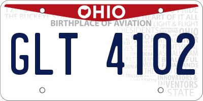 OH license plate GLT4102
