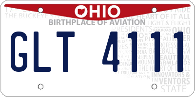 OH license plate GLT4111