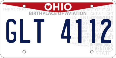 OH license plate GLT4112