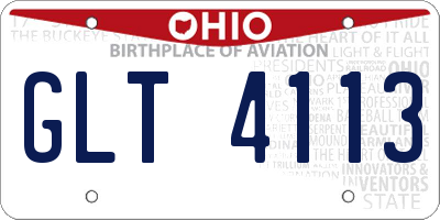 OH license plate GLT4113