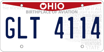 OH license plate GLT4114