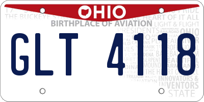 OH license plate GLT4118