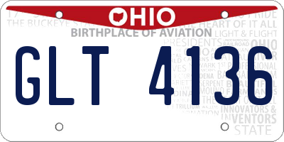 OH license plate GLT4136