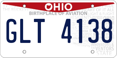 OH license plate GLT4138