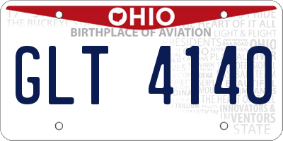 OH license plate GLT4140