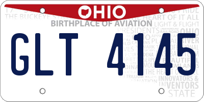 OH license plate GLT4145