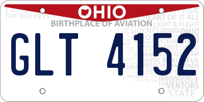 OH license plate GLT4152