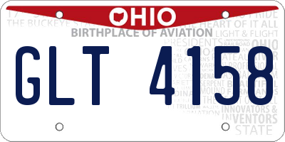OH license plate GLT4158