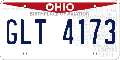 OH license plate GLT4173