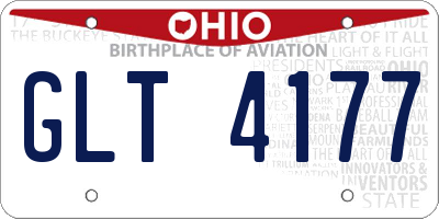OH license plate GLT4177