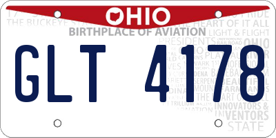 OH license plate GLT4178