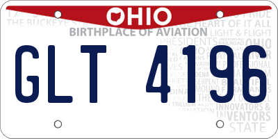 OH license plate GLT4196
