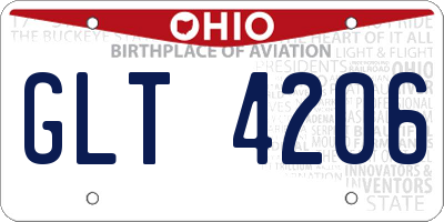 OH license plate GLT4206