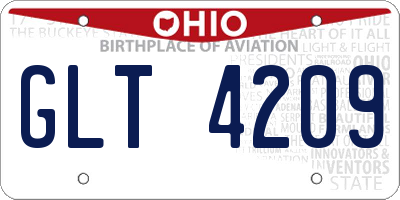 OH license plate GLT4209