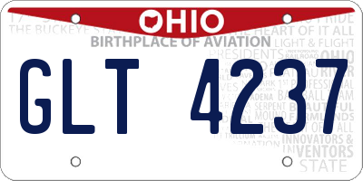 OH license plate GLT4237