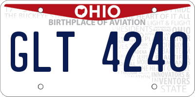 OH license plate GLT4240