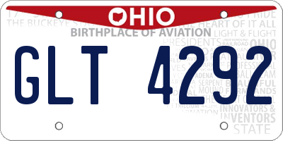 OH license plate GLT4292