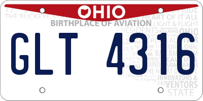 OH license plate GLT4316
