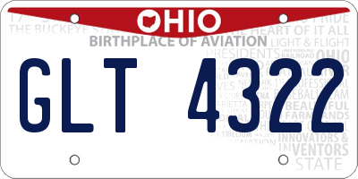 OH license plate GLT4322