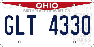 OH license plate GLT4330
