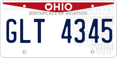 OH license plate GLT4345