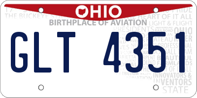 OH license plate GLT4351