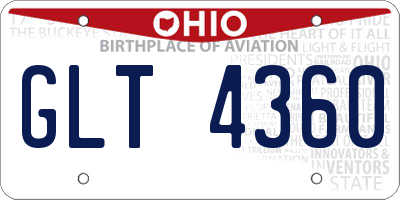OH license plate GLT4360