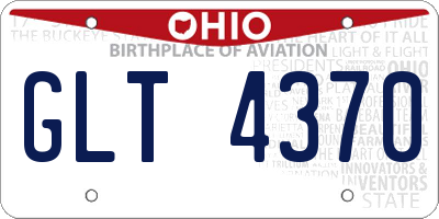 OH license plate GLT4370