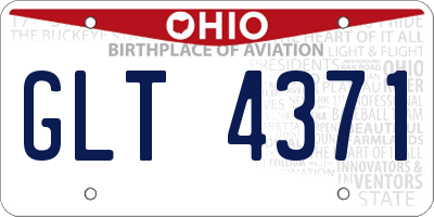 OH license plate GLT4371