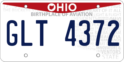OH license plate GLT4372