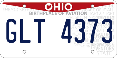 OH license plate GLT4373