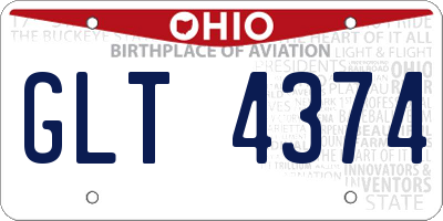 OH license plate GLT4374