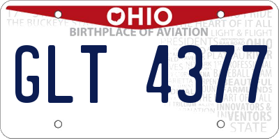 OH license plate GLT4377