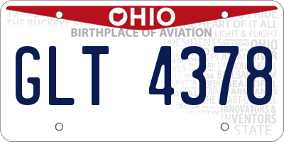 OH license plate GLT4378