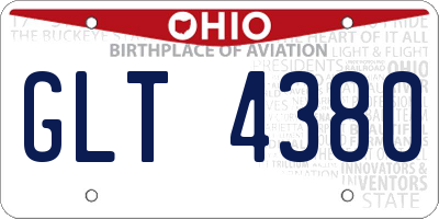 OH license plate GLT4380