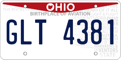 OH license plate GLT4381