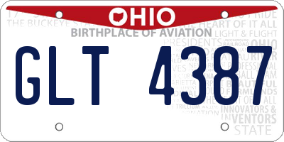 OH license plate GLT4387
