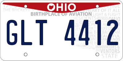 OH license plate GLT4412