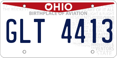 OH license plate GLT4413