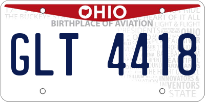 OH license plate GLT4418