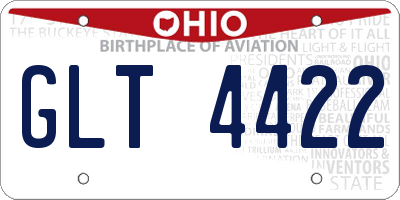 OH license plate GLT4422