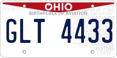 OH license plate GLT4433