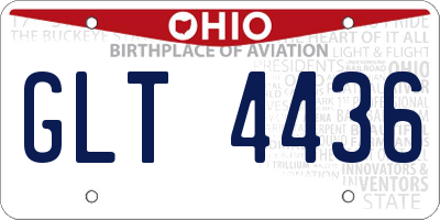 OH license plate GLT4436