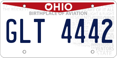 OH license plate GLT4442