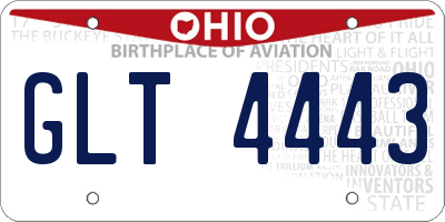 OH license plate GLT4443