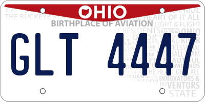 OH license plate GLT4447