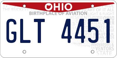 OH license plate GLT4451