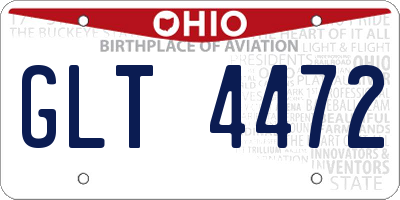 OH license plate GLT4472