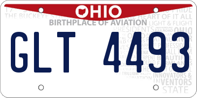 OH license plate GLT4493