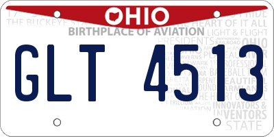OH license plate GLT4513